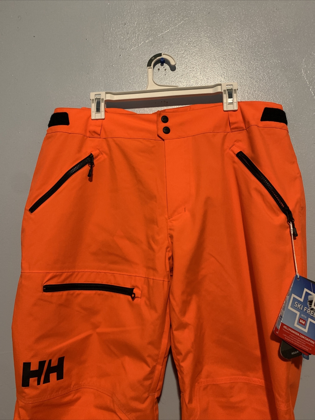 Helly Hansen Men's Sogn Cargo Ski Snowboard Pants Neon Orange Sz XL