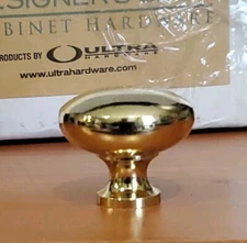 25 Round 1.25" Zinc Pol Brass Cabinet Knobs Drawer Pulls Mushroom Shape W/Screws