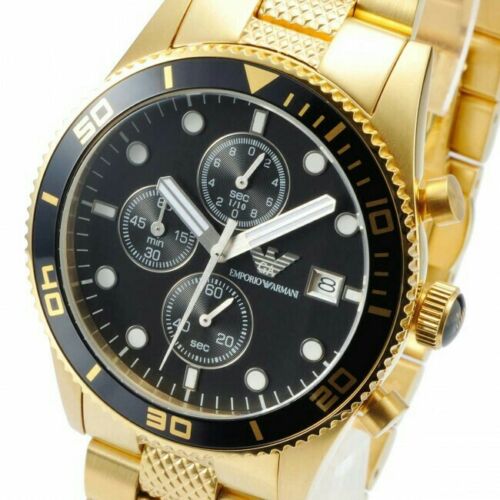Emporio Armani AR5857 41mm Cassa Acciaio Inossidabile Ora Gialla, Cinturino  Acciaio Inossidabile Oro Giallo, Orologio da Polso per Uomo for sale online  | eBay