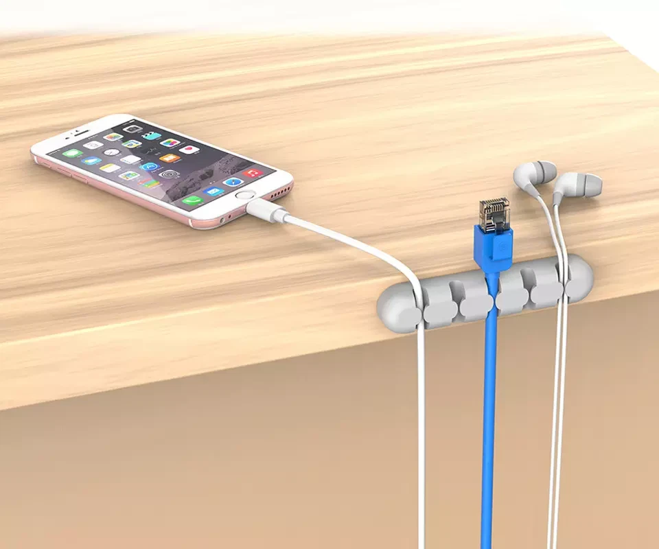 Kabel Organizer 5-fach Kabelhalter Klemme Clip selbstklebend Schreibtisch Büro ✅ - Bild 3 von 4