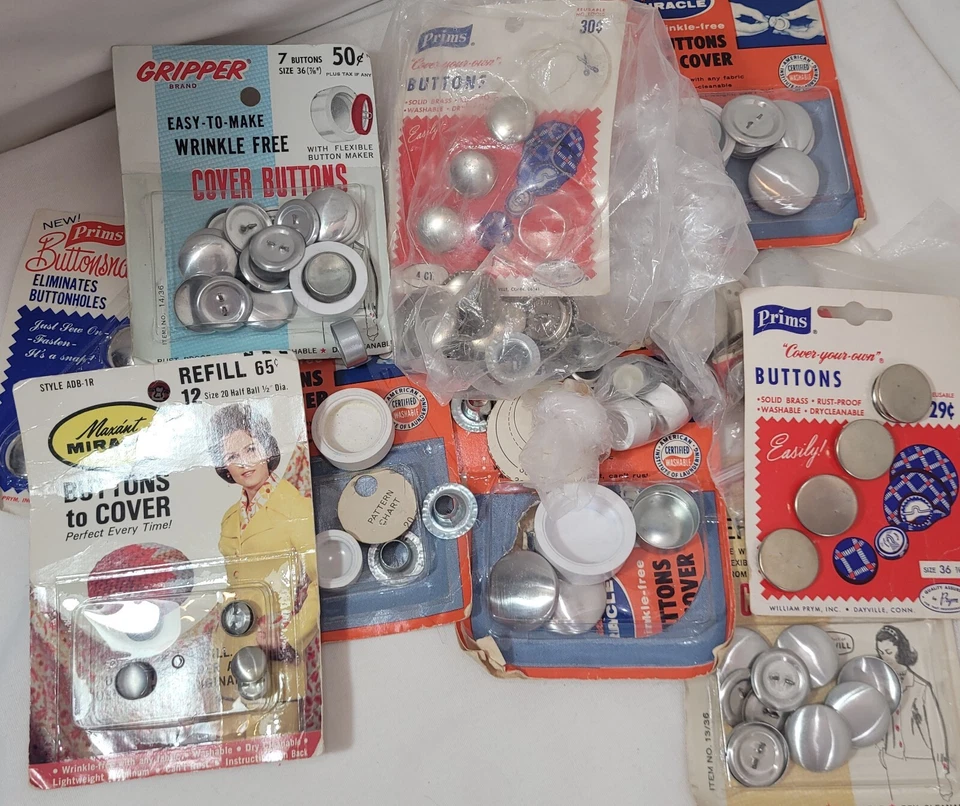 Lote De Botones De Costura Para Cubierta De Tela Imprimaciones Pinza Maxant Miracle De Colección Foto 2 de 4