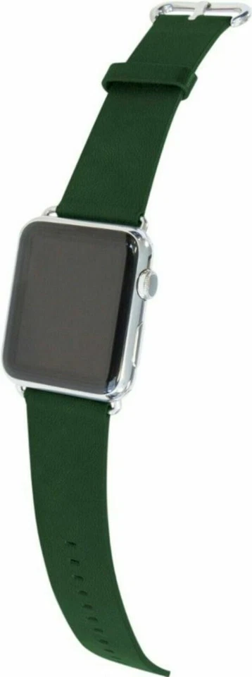 NUEVO Trident VERDE ESMERALDA Correa de Reloj de Cuero Genuino para Apple Watch 38 mm Foto 2 de 3