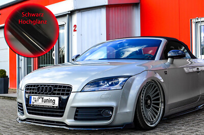 Frontspoiler Cuplippe mit Wings aus ABS für Audi TT 8J mit S-Line Schwarz Glanz
