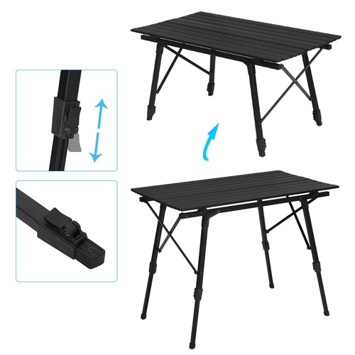 Alu Campingtisch Klapptisch Gartentisch Rolltisch Höhenverstellbar Picknick BBQ - Bild 6 von 12
