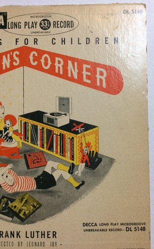 DECCA Children's Corner 24 Songs For Children Sung By Frank Luther Record DL5148 - Imagen 3 de 8