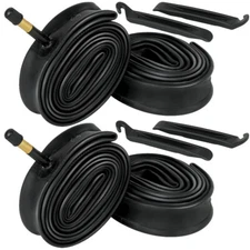 700 x 35-43c Road Bike Bicycle Inner Tubes 48mm Schrader Valve with Tire Levers