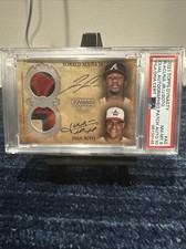 2021 Topps Dynasty Ronald Acuna Jr. Juan Soto Dual Auto Patch Card /5 PSA 8, 10!