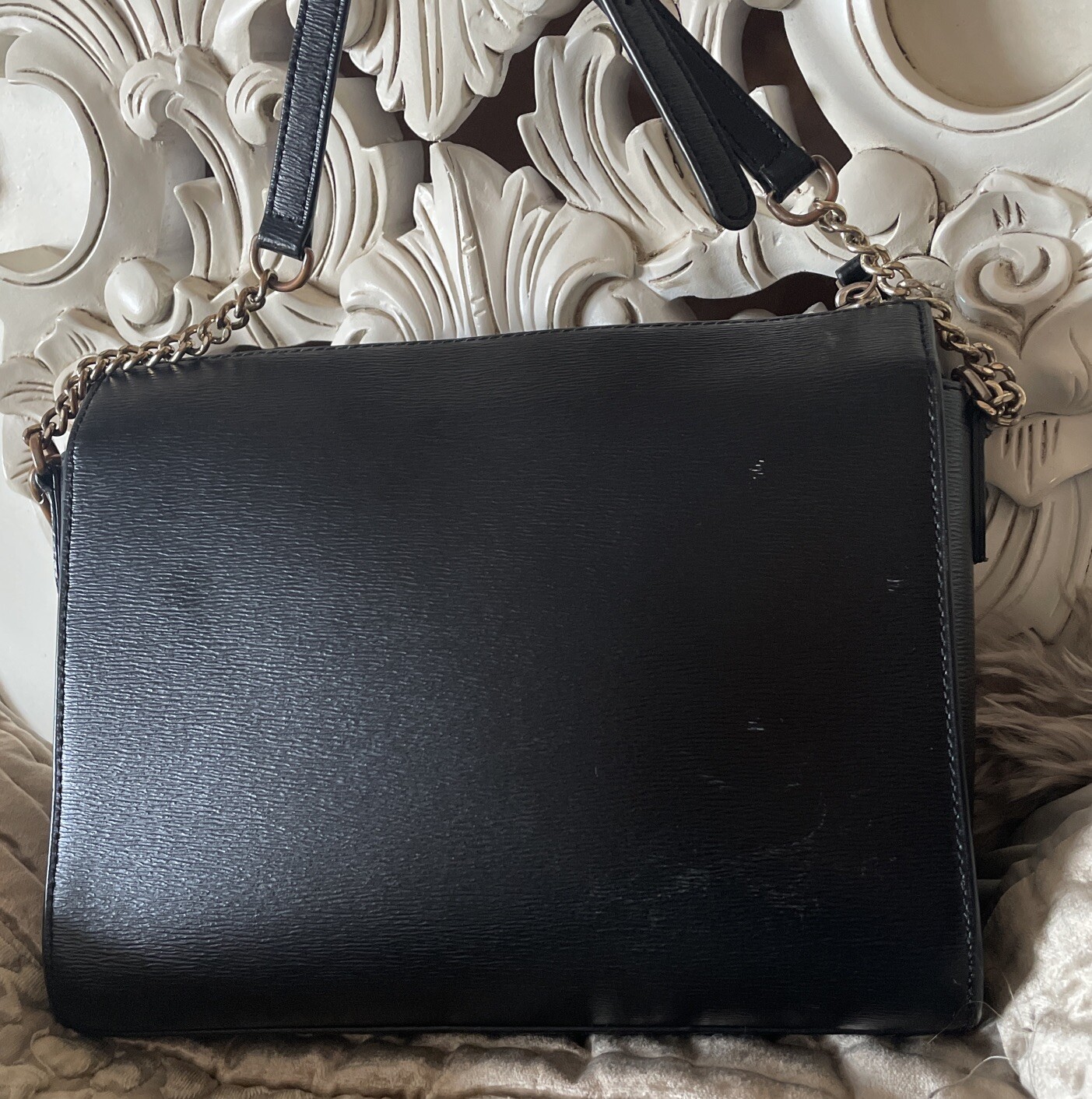 DKNY black leather crossbody bag eBay