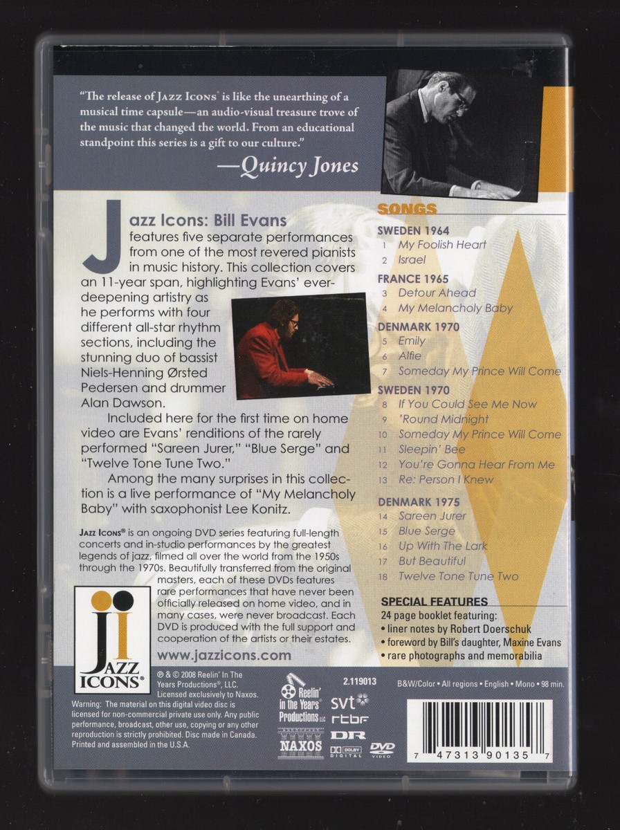 RARE DVD ☆ Bill Evans Live 64 & 75 ☆ (Musique - Concert) Comme