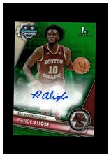 2023-24 Bowman Chrome University Autograph Green Refractor Prince Aligbe RC 8/99