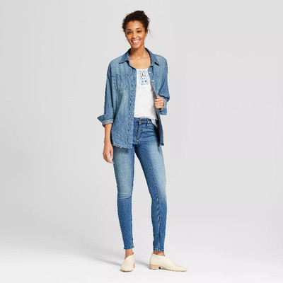 WOMEN'S MID-RISE JEGGINGS MEDIUM DENIM 