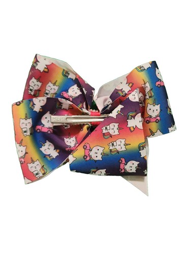 Caticorn Bow Girls Hairbow Cats Kittens Rainbow Little Cat Kitten Bow Unicorns - Picture 2 of 2