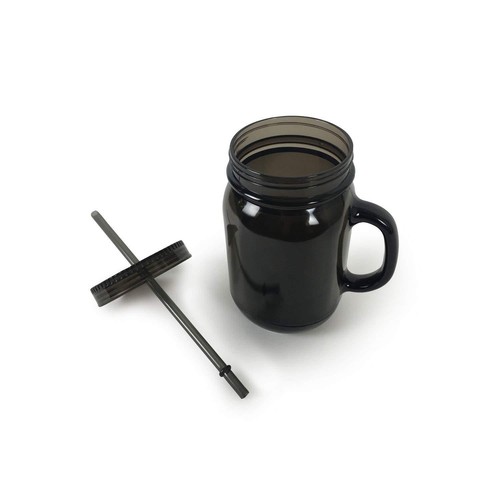 100% BPA 20 oz barattolo Mason tazza acrilica doppia parete con tazza tumbler di paglia con manico - Foto 31 di 81