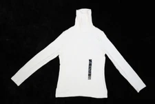 Banana Republic Long Sleeve Elida Luxe Turtleneck White Blouse Womens M