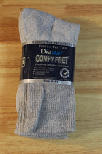 Diastar Comfy Feet Diabetic Socks-Gray-Size 9-11-NWT