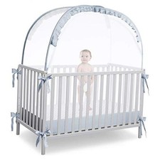 Baby Crib Net to Keep Baby in, Pop Up Canopy Keep Baby from Gray Crib Tent