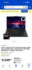Lenovo Legion Pro 5 16in Gaming Ryzen 9 RTX 5060 16GB 1TB SSD Black