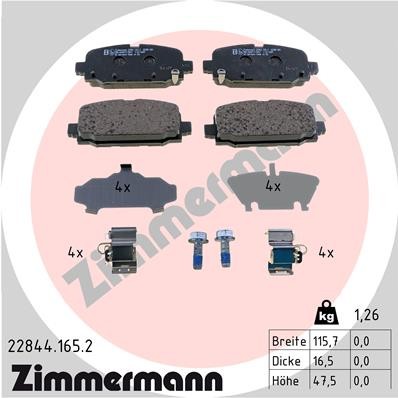 22844.165.2 Zimmermann brake pad set, disc brake for Jeep