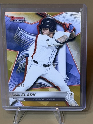 #ad 2025 Bowman#x27;s Best Top Prospects Max Clark #TP 1 Gold Refractor 50 RC $35.00