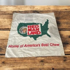 Red Man Land Chew Bandana Handkerchief VTG 1970s Tobacco Chief 22”x22”