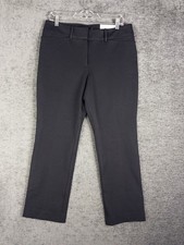 NWT Ann Taylor Pants Womens 12P Black Straight Mid Rise Office Career Business