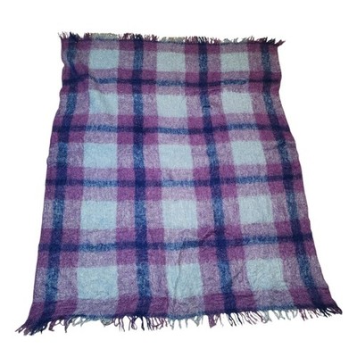 Onkaparinga Empress Mohair Wool Blanket Plaid Vintage Australia 54x66