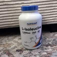 L-Isoleucine 2000Mg per Serving, 240 Capsules 60 Servings Exp 10/2027