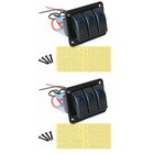 <!--F#f_0-->2X 3 Gang Aluminum Panel Toggle Dash 5 Pin ON/Off Pre-Wired Rocker Switch1332<!--F/-->