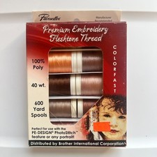 Brother Premium Fleshtone Embroidery Thread 10 Colors Photostitch