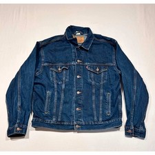 Levis 70507-4886 Denim Trucker Jacket Mens Large Dark Wash Blue Cotton 90s