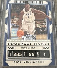 2020 ZION WILLIAMSON PANINI CONTENDERS DRAFT PICKS #13 MINT DUKE