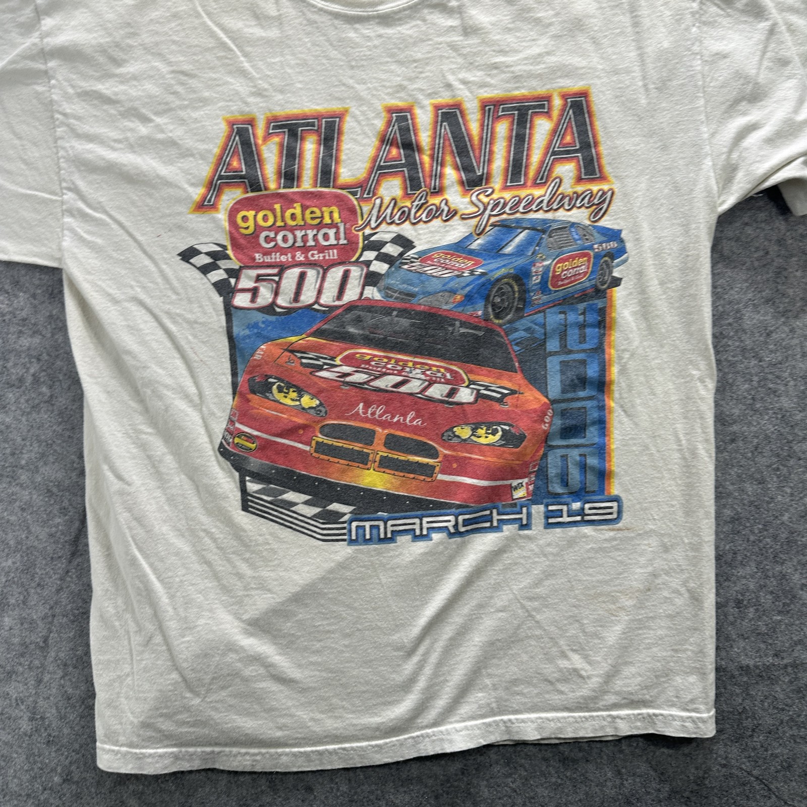 Vintage Atlanta Motor Speedway Shirt Mens Large NASCAR Racing Golden Corral 2000
