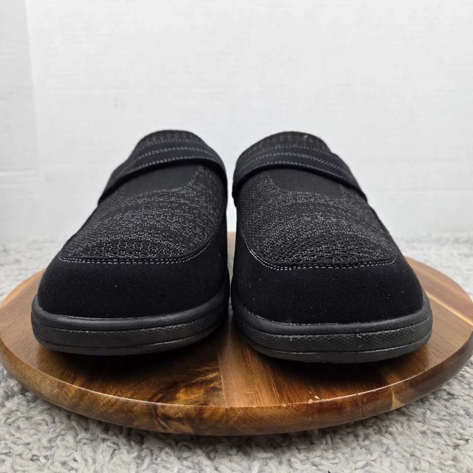 Orthofeet Mens 12EE Hudson Black Comfort Lifestyle Daily Clog Slipper 334 Wide - Image 4 of 4