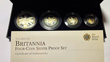 The Royal Mint 2011 UK Britannia 4-Coin Silver Proof Set, Uncertified