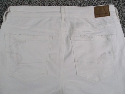 American Eagle Jeans Womens 6 Long White Hi-Rise Skinny Super Stretch 29x28