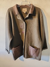 Woolrich Roses Wool Blanket Coat Jacket Women M Made in USA Medium