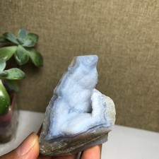 Natural blue chalcedony agate Crystal gemstone rough original Specimen A2049