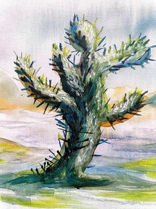 Original 12x16 watercolor and acrylic. art on canvas