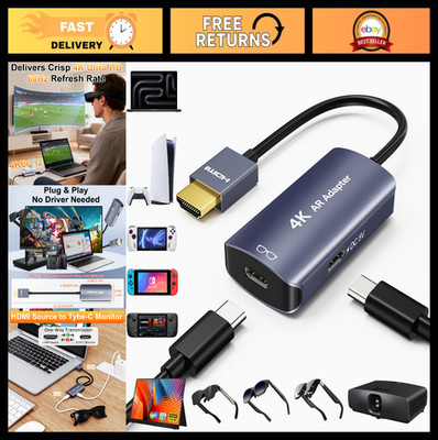 4K HDMI to USB-C Adapter, XR Converter, Play & Charge, Compatible with PS5/4, Xb