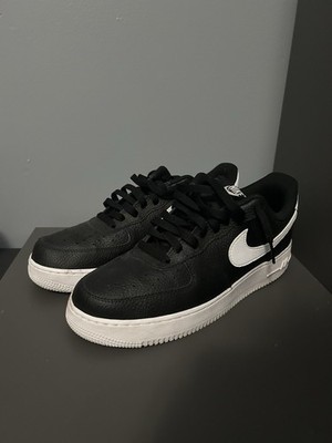 Nike Air Force 1 Low Top Black/White Lace-Up Men's Athletic Sneakers