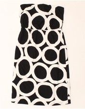 J. CREW Womens Strapless Dress US 4 Small Black Geometric Cotton AK09