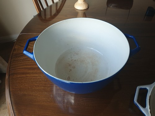 Medium Vintage Copco Blue Cast Iron Pot Casserole Saucepan & Lid, Denmark - Picture 6 of 9