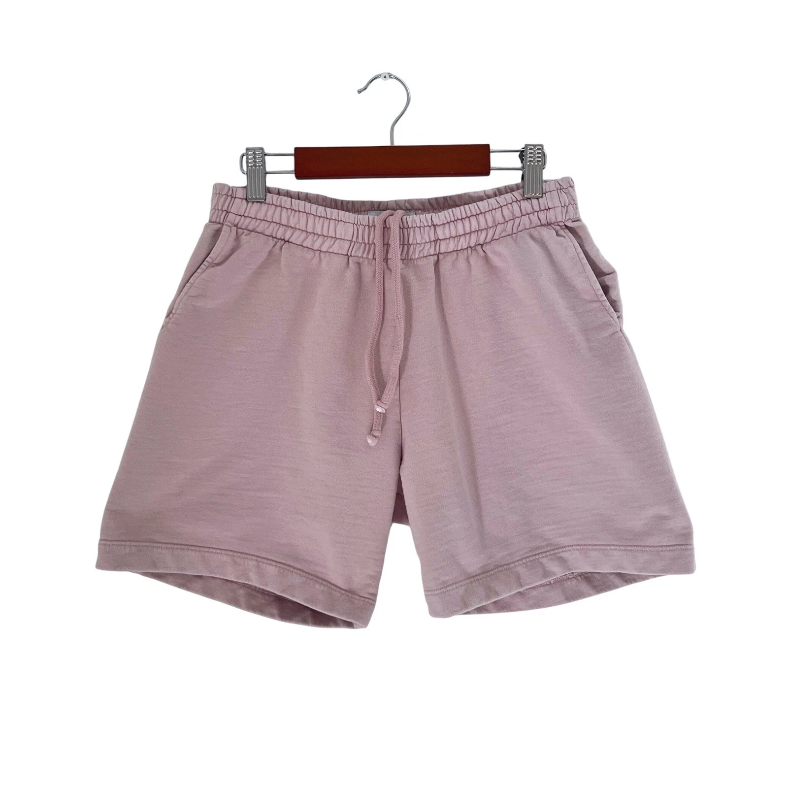 Mavrans Men's Pink Terry Cloth Drawstring Lounge Shorts Elastic Waist Casual S