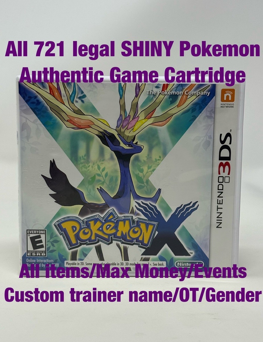 Unlocked Authentic Pokemon X Nintendo 3DS All 721 SHINY Pokemon Complete  CIB