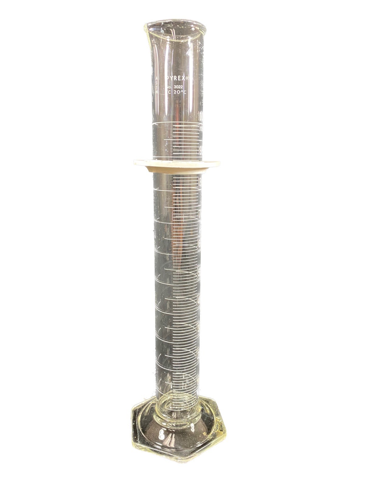 PYREX Glass 100mL Single Metric Scale TC Graduated Cylinder 3022-100