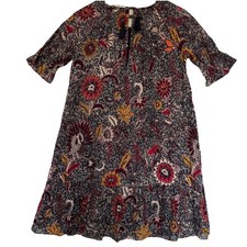 Madewell Ruffle-Sleeve Popover Mini Dress in Bali Blooms Sz XXS