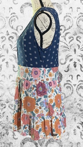 Cottage Matilda Jane Womens M Mixed Print Tunic Boho Ruffle Skirt Dress - Picture 6 of 7