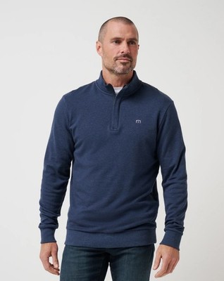 NWT Travis Mathew Cloud Quarter Zip 2.0 soft fleece pullover navy blue SMALL new