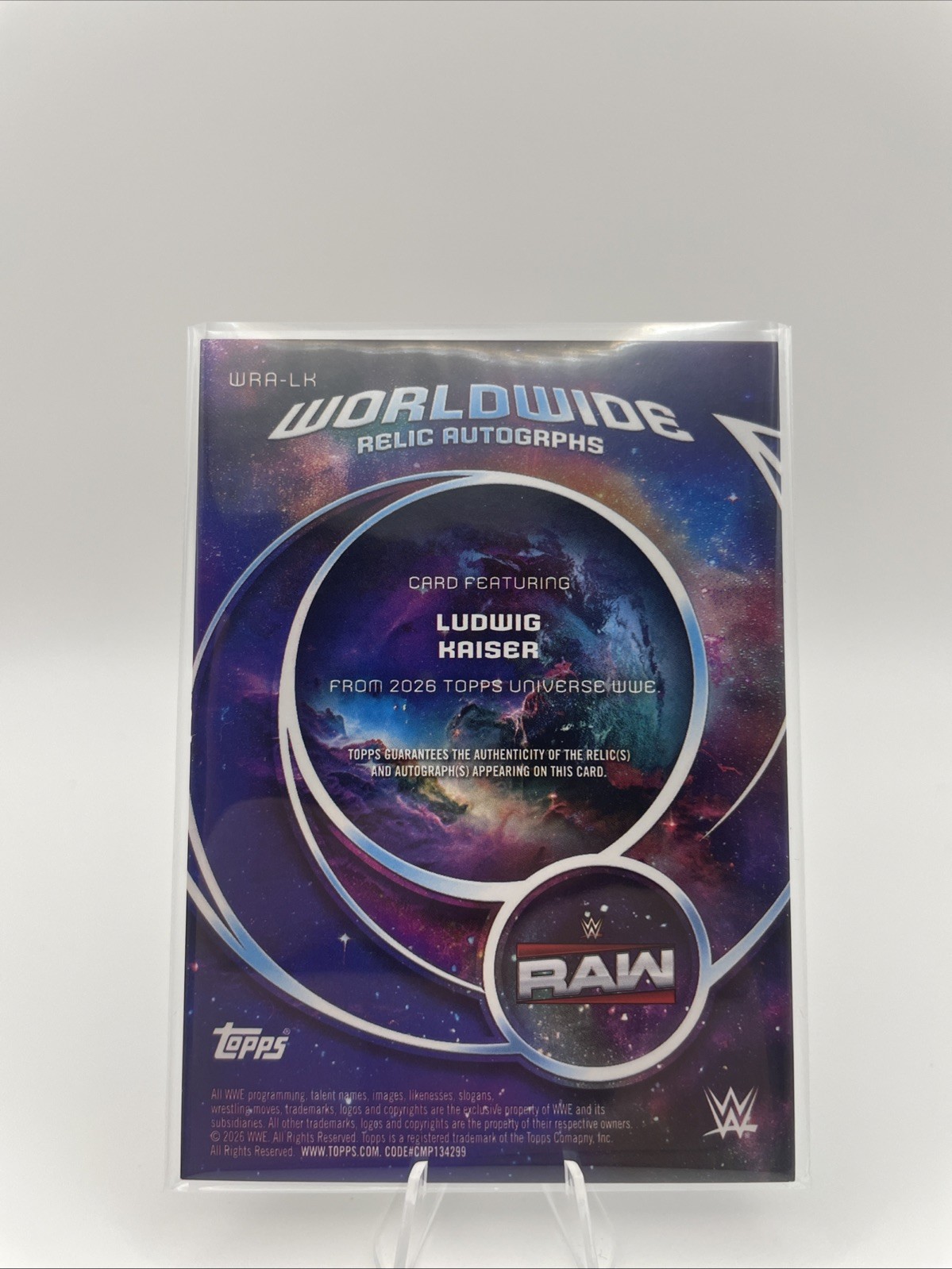 Ludwig Kaiser WORLDWIDE RELIC AUTOGRAPHS AUTO 2026 Topps Universe WWE Card view 2