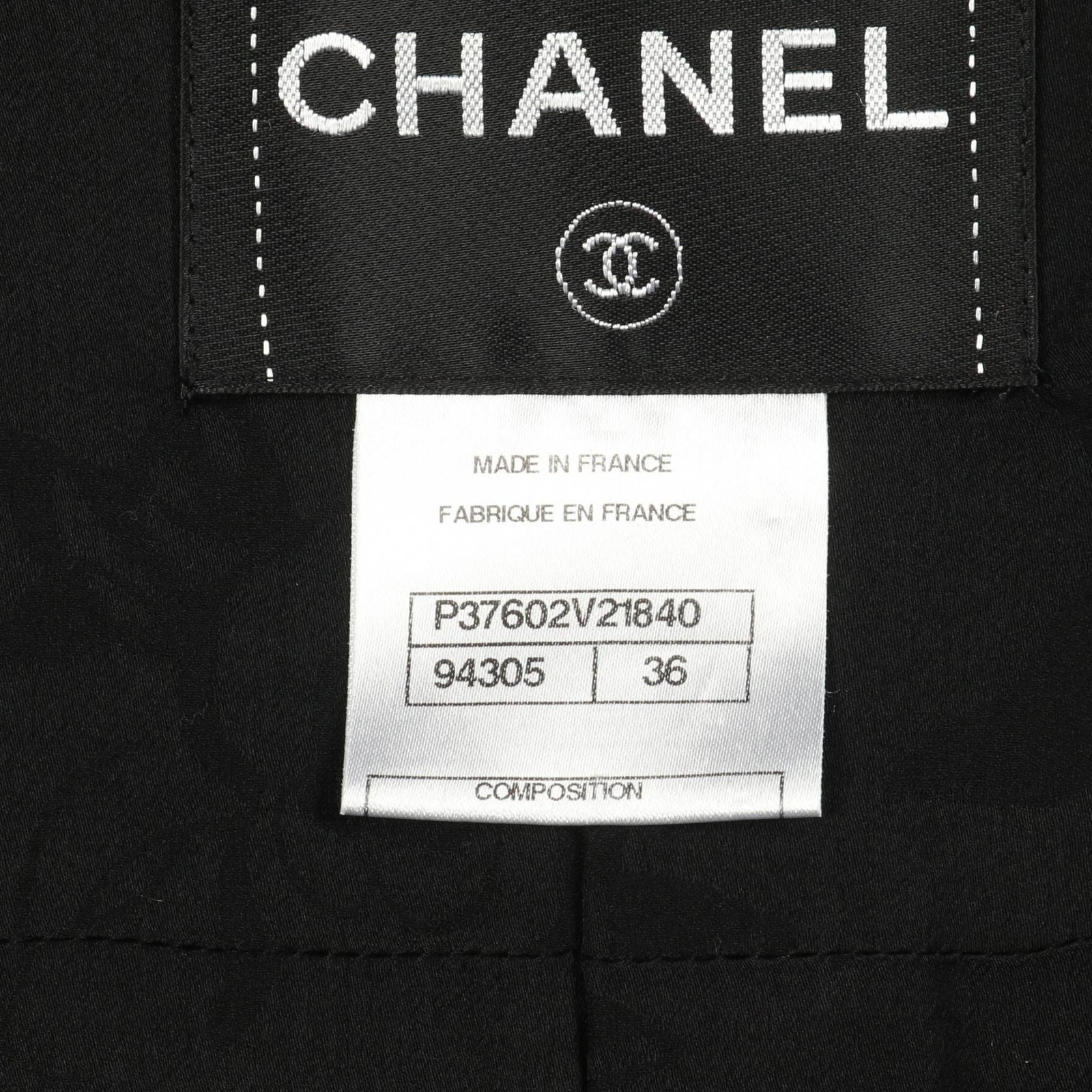 CHANEL Coco Mark Pearl Button Outer Wool Nylon La… - image 6